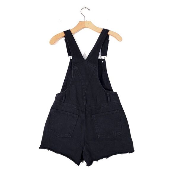 BRANDY MELVILLE Hayley Overall Shorts Workwear Jumpsuit 90s Black Denim Small - Picture 5 of 9
